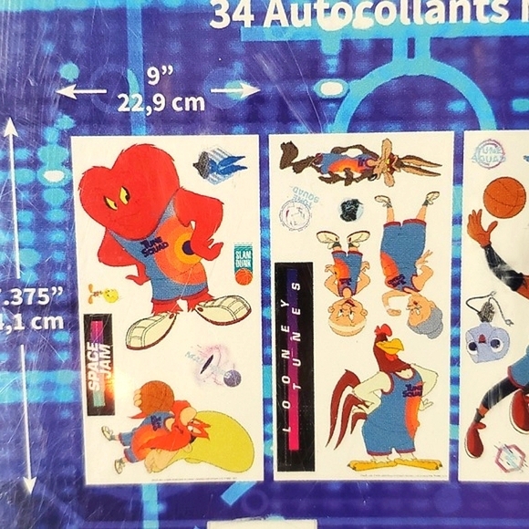 🆕️NWT Warner Bros. Looney Tunes Space Jam New Legacy Peel Sticker Wall Decals - Picture 9 of 12